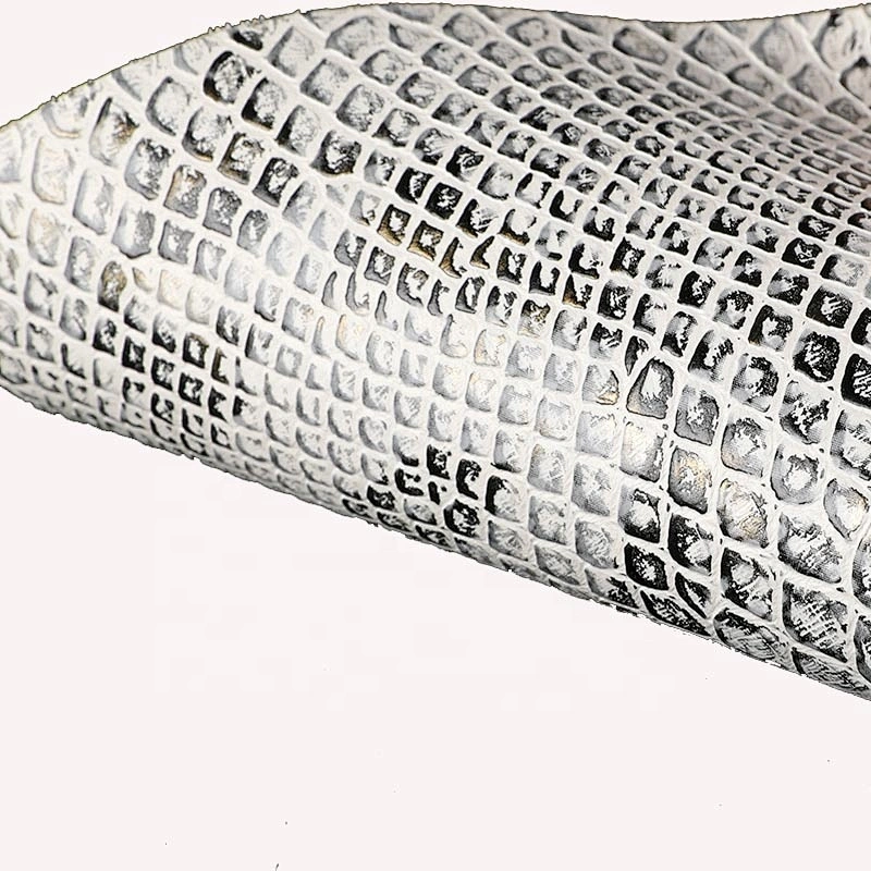 natural animal leather embossed PU leather for bag producing vegan leather
