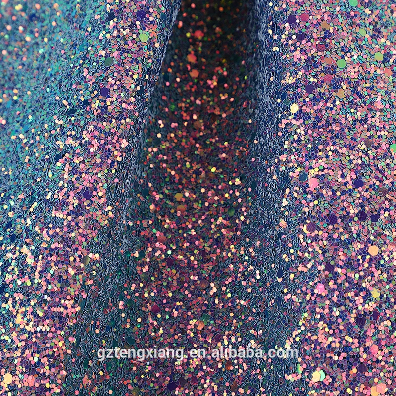 Shining Artificial materials rainbow pu leather Glittering holographic pu leather
