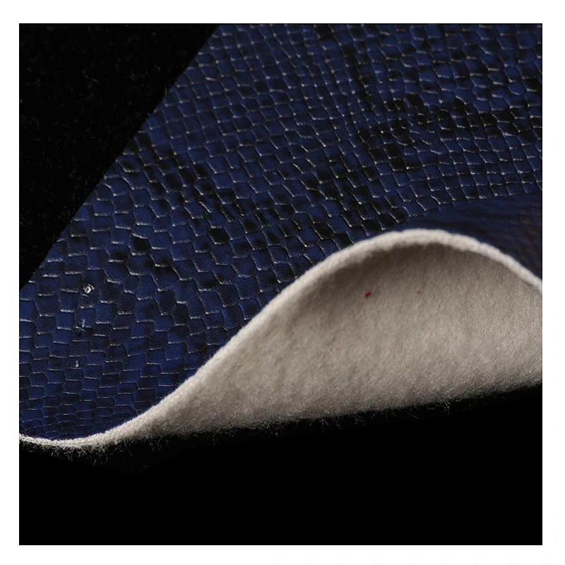 pvc leather for ladies handbags with snake skin leather for handbags