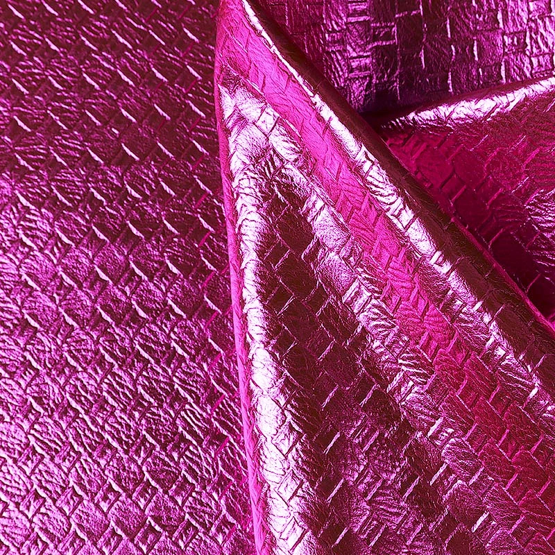 PVC embossed leather bags making material with brushing fabric