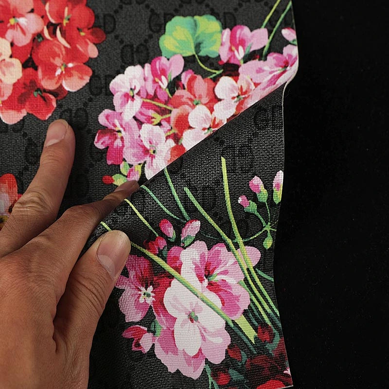 PVC embossed leather handbags making material with brush backing