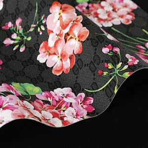 PVC embossed leather handbags making material with brush backing