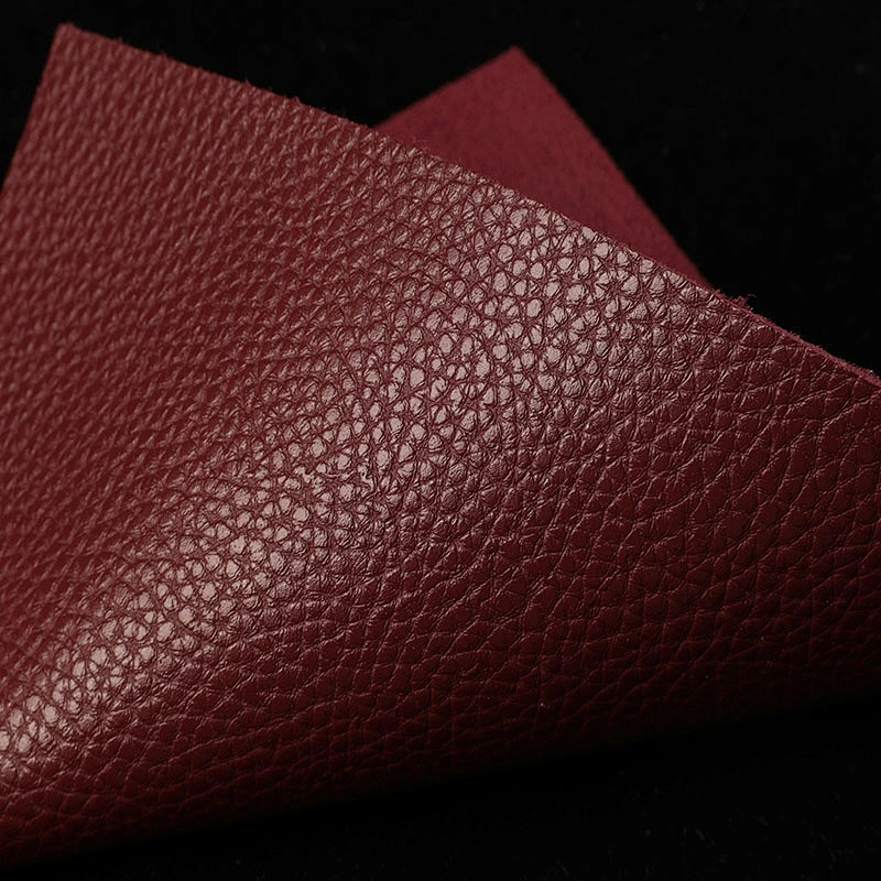 lychee pattern pvc leather with suede backing use for ladies handbags shoulder bags