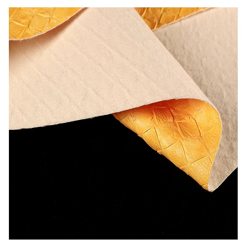 High quality Ostrich Synthetic Pu Leather for Bags Handbags bag fabric usage with weaving emboss