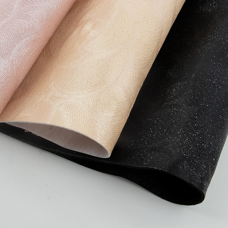pvc synthetic leather for shoes upper with needle cotton backing