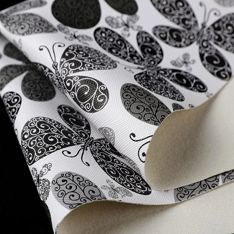 pvc leather for ladies handbags with flowers embossed pattern