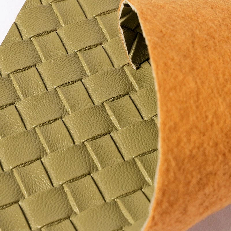 Newest design weave emboss PVC leather for ladies handbags upper usage making handbags and schoolbags
