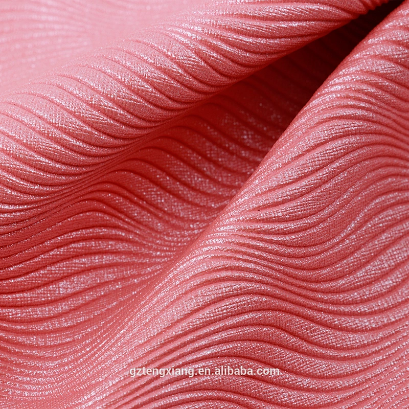pieles 3D wave pattern for upholsterya crocodile PVC synthetic leather Indoor decoration Indoor decoration
