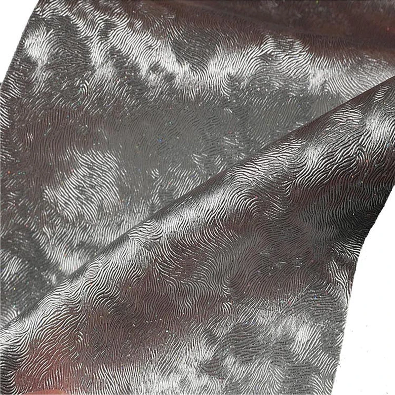 Mouse grain embossed PU leather sheet with animal skin embossartifical handbags leather with animal emboss