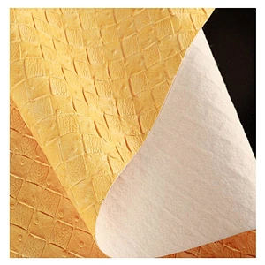 High quality Ostrich Synthetic Pu Leather for Bags Handbags bag fabric usage with weaving emboss