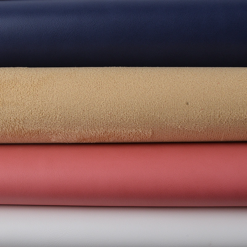 pvc artificial faux synthetic leather for handbag embossed material real suede backing