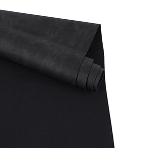 100% China PU leather for shoes upper usage with Colored Imitation Cotton Backing