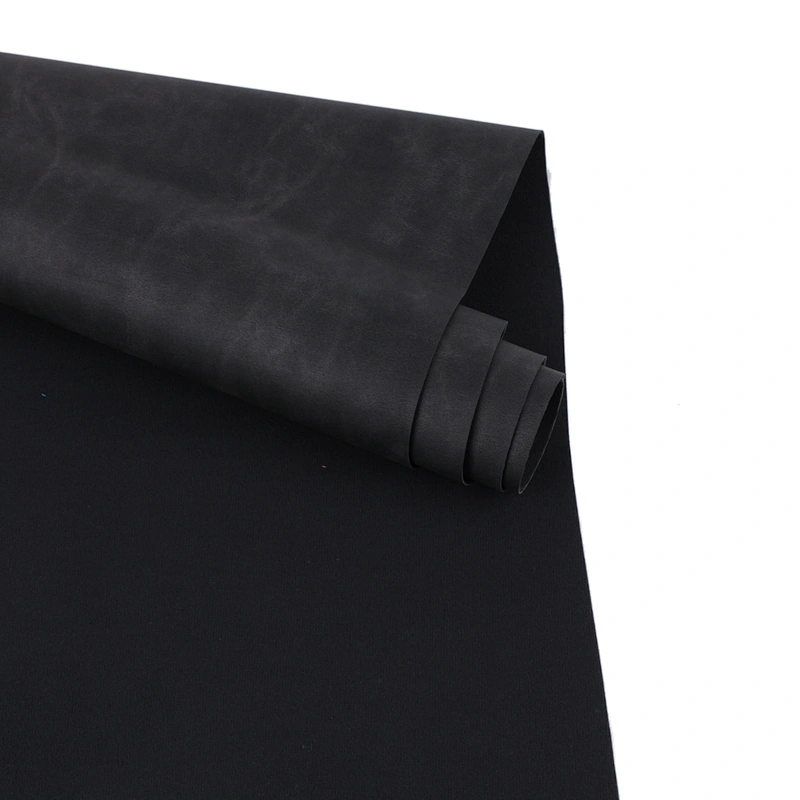 100% China PU leather for shoes upper usage with Colored Imitation Cotton Backing