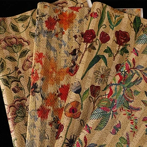 China Flower Embossed PVC Leather with brushing fabric for woman handbags