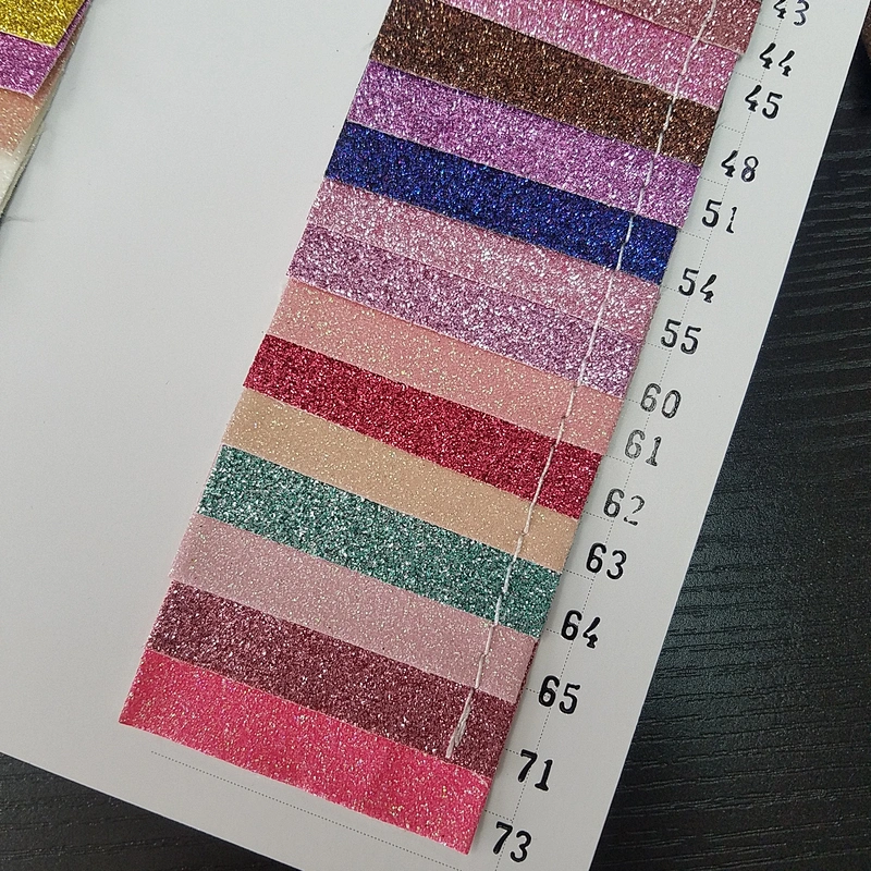 glitter leatherette of pu leather fabric for shoes decoration craft shiny