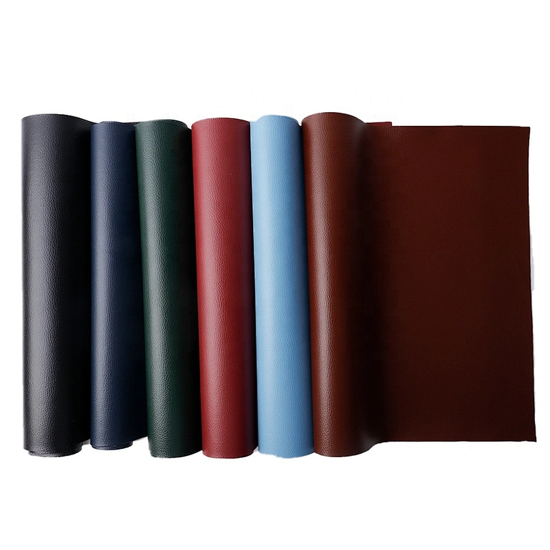 Litchi grain leather for car pvc faux leather  with knitted backing