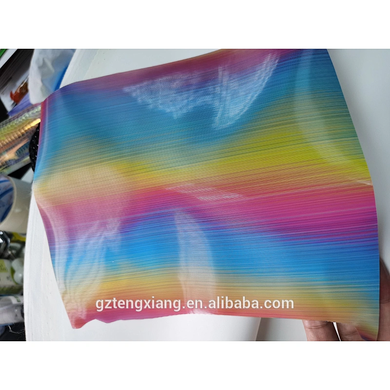 TPU 3D rainbow film leatherette rolls Synthetic material for shoes