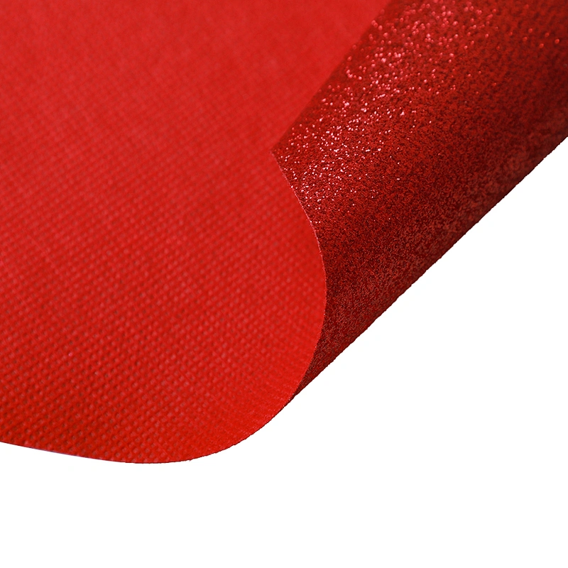 faux PU leather for shoes shiny leather glitter leather material