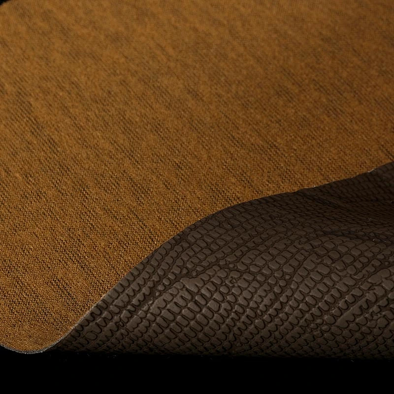 PVC Lizard skin leather with brushing fabric for lizard emboss handbags material