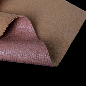Pu leather with lychee embossed popular use for handbags