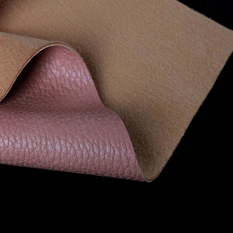 Pu leather with lychee embossed popular use for handbags