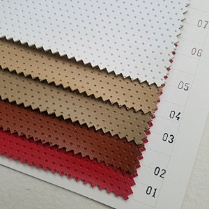 circular hole grain pvc artificial leather for car seat cover hole punch leather