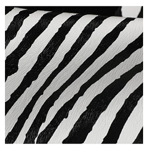 Zebra emboss Pu leather for woman handbags Animal pattern for bags