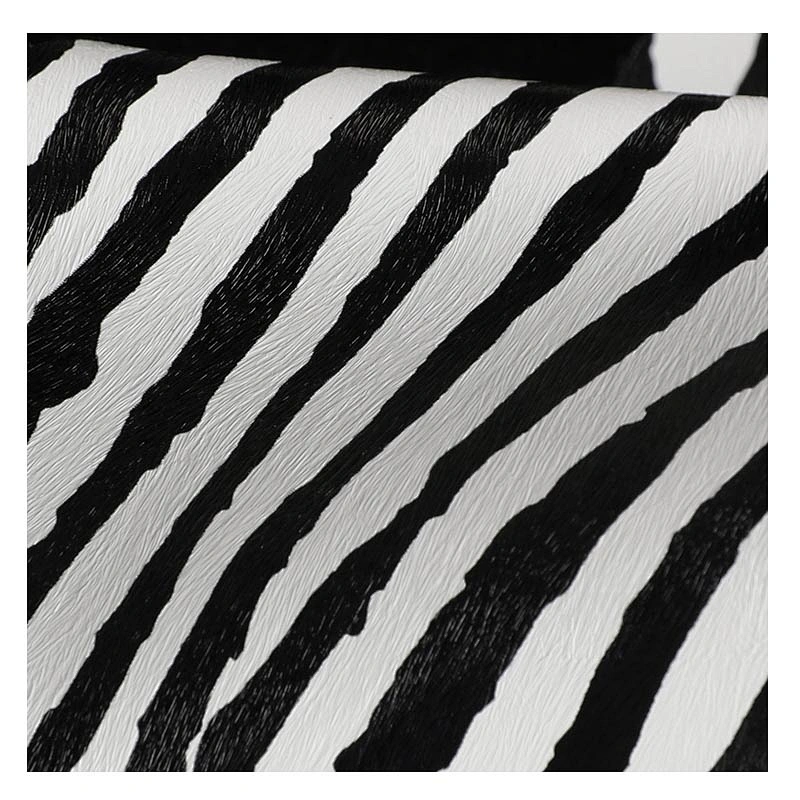 Zebra emboss Pu leather for woman handbags Animal pattern for bags