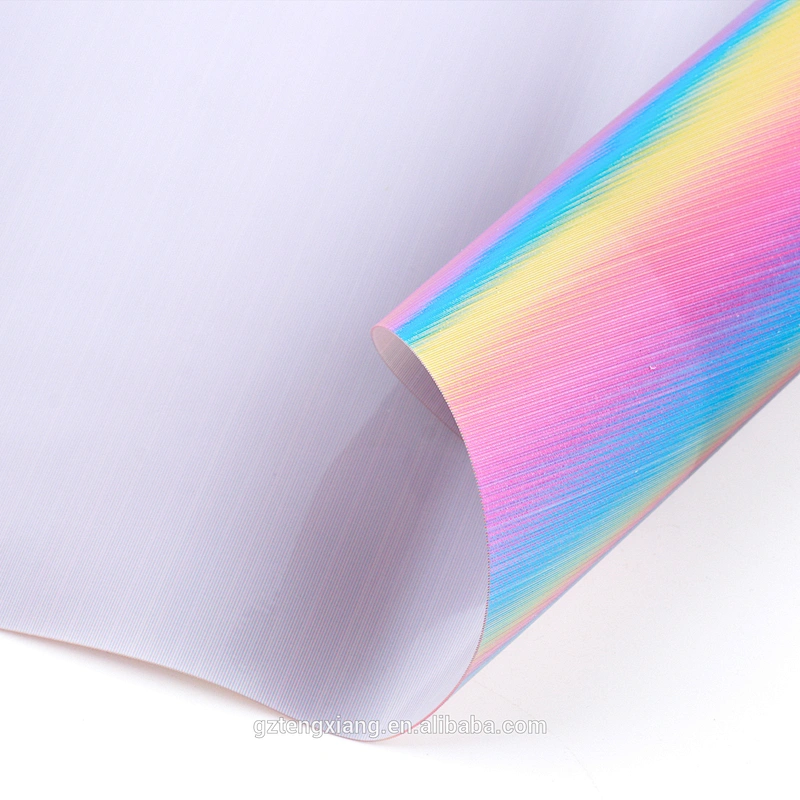 TPU 3D rainbow film leatherette rolls Synthetic material for shoes