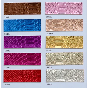 pvc synthetic leather with crocodile embossed shining surface faux leather ladies bags top grain leather