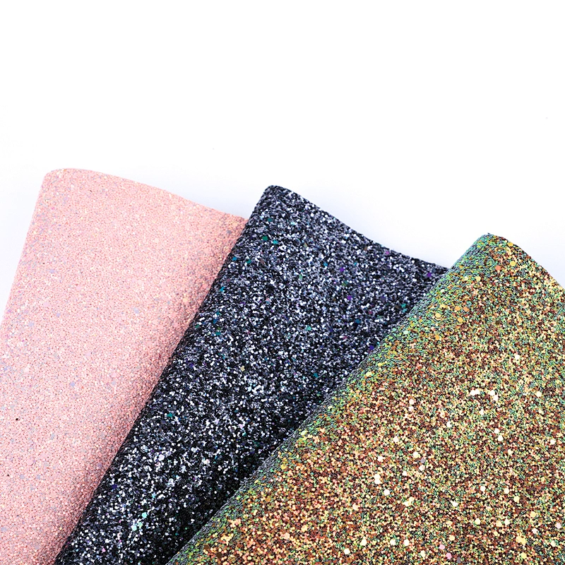 Glitter pvc leather faux leather sheets a grade leather for woman shoes