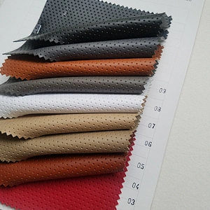 circular hole grain pvc artificial leather for car seat cover hole punch leather