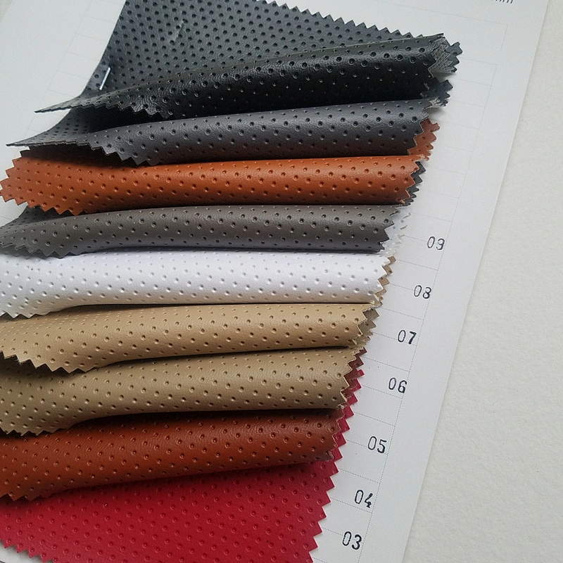 circular hole grain pvc artificial leather for car seat cover hole punch leather