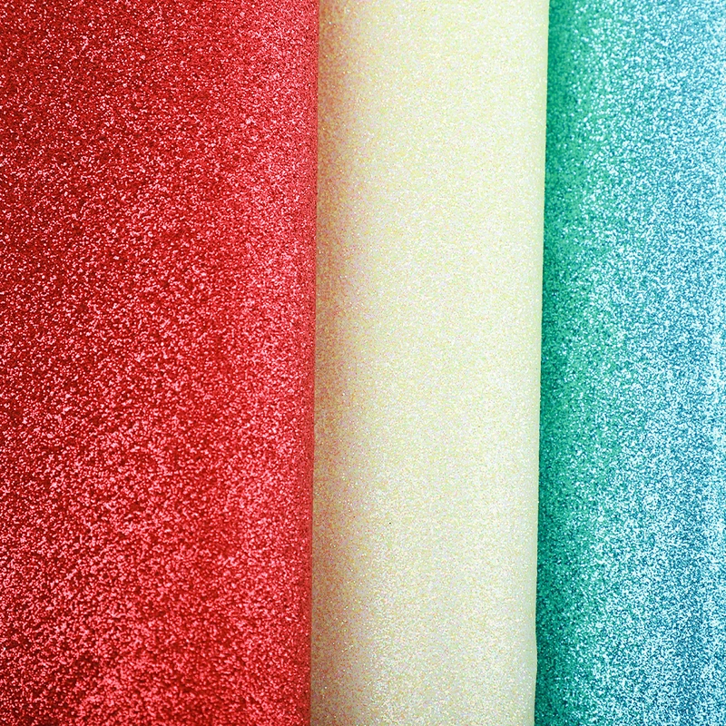 faux PU leather for shoes shiny leather glitter leather material