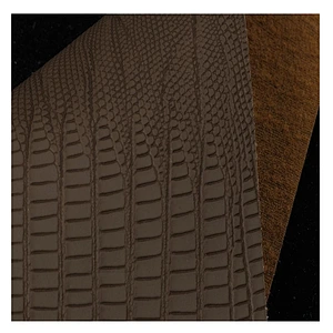 PVC Lizard skin leather with brushing fabric for lizard emboss handbags material