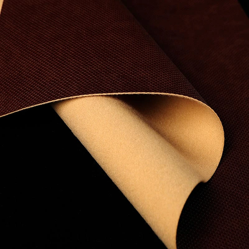 2019 PVC embossed leather handbag making material with brush backing
