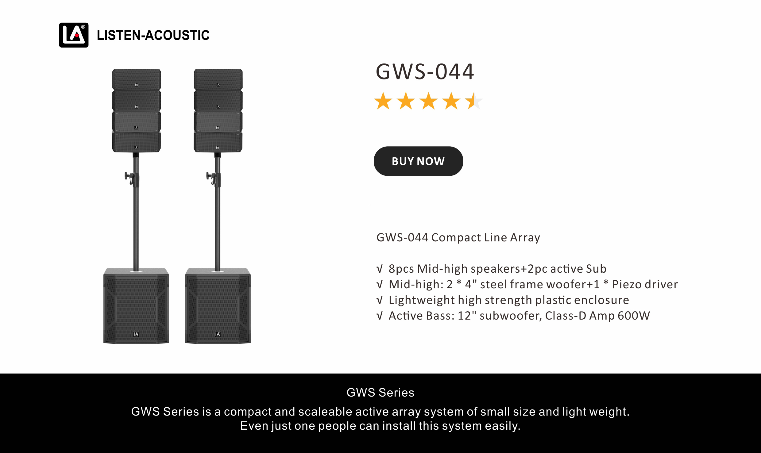 compact line array systems, compact line array system, array compact, Line Array GWS-042, Line Array GWS Series
