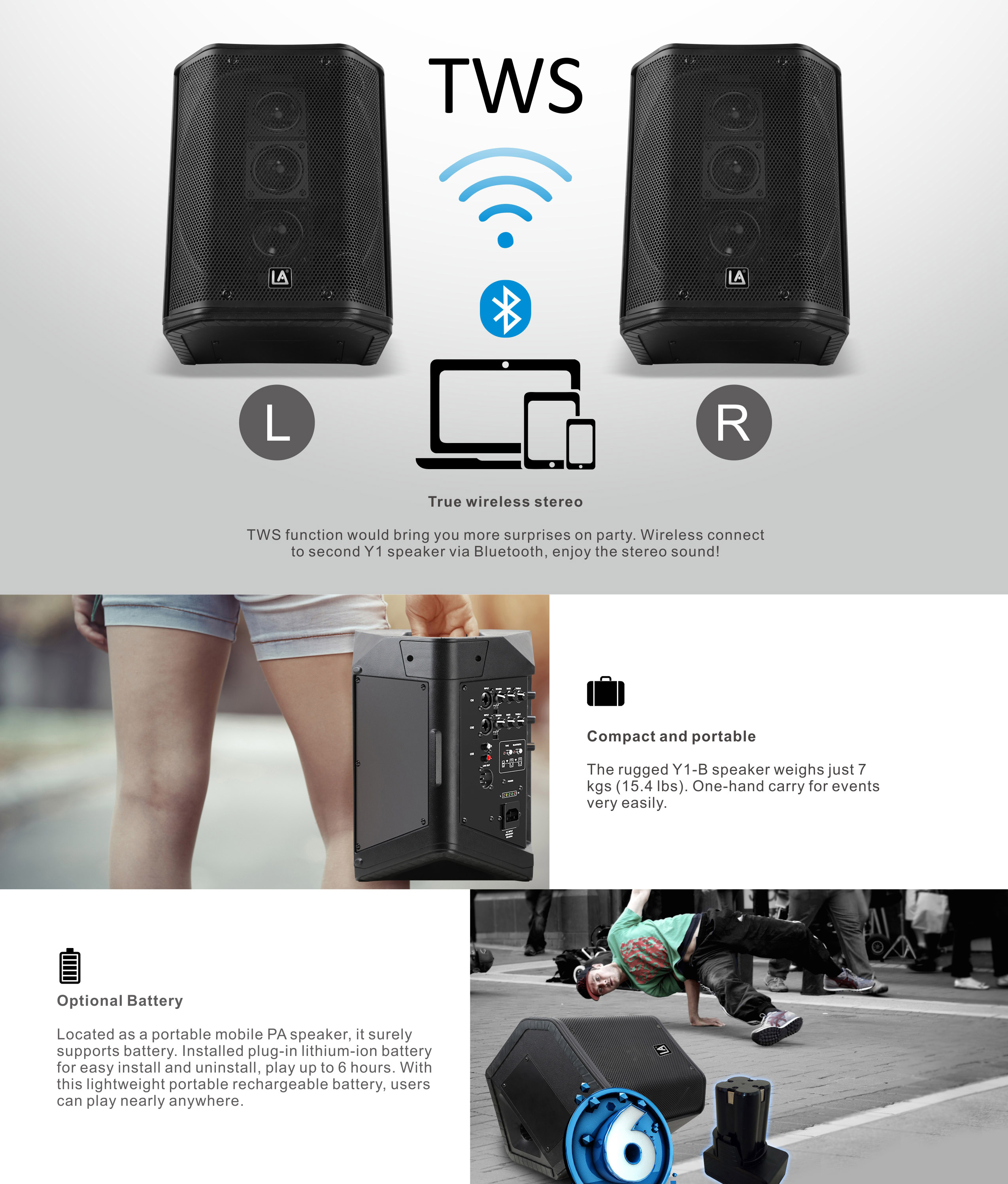 Portable PA System, portable Bluetooth speaker, small Bluetooth speaker, Bluetooth speakers portable wireless