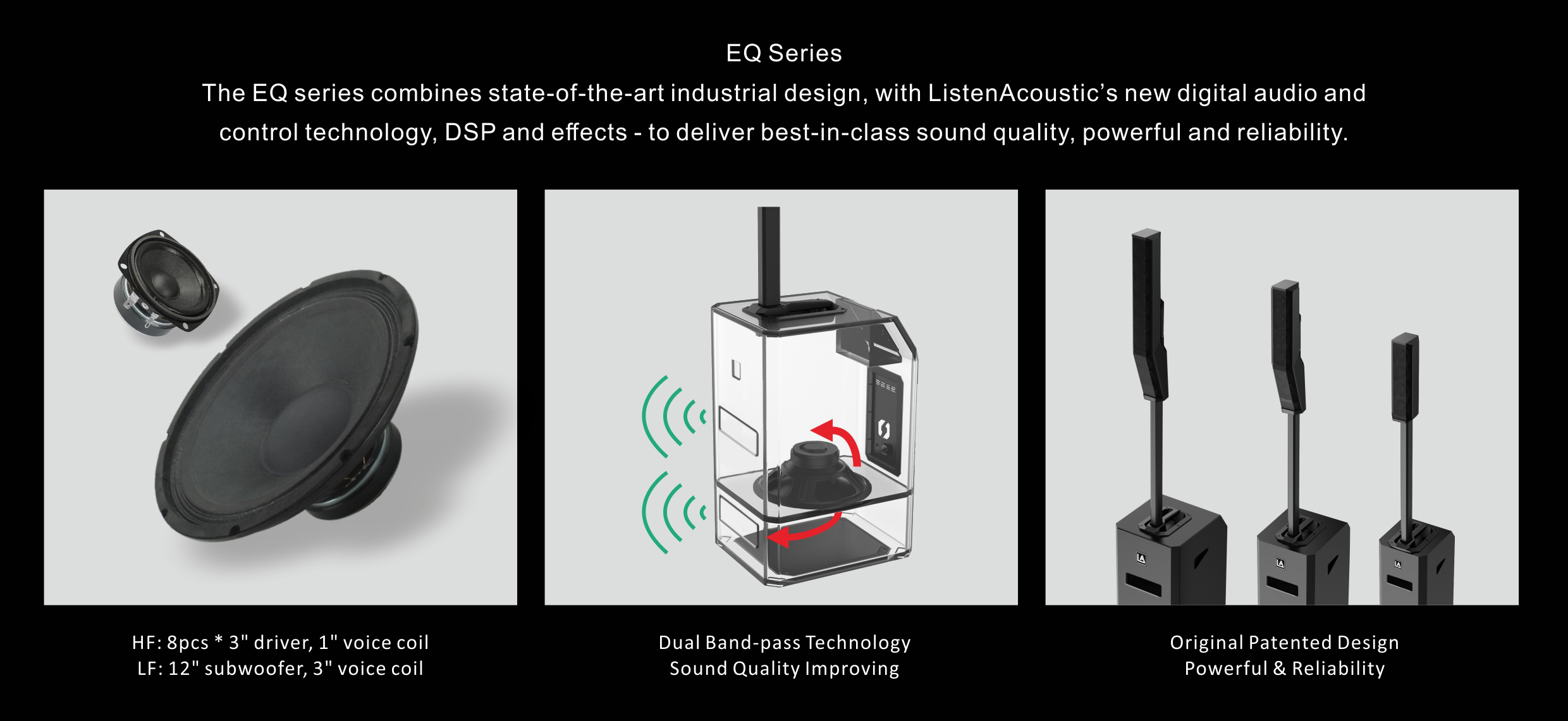 bluetooth speakers, speaker, portable pa system, column array speakers, dj speakers, column array pa system, Combination Systems EQ Series, Column Speakers EQ-800 Series