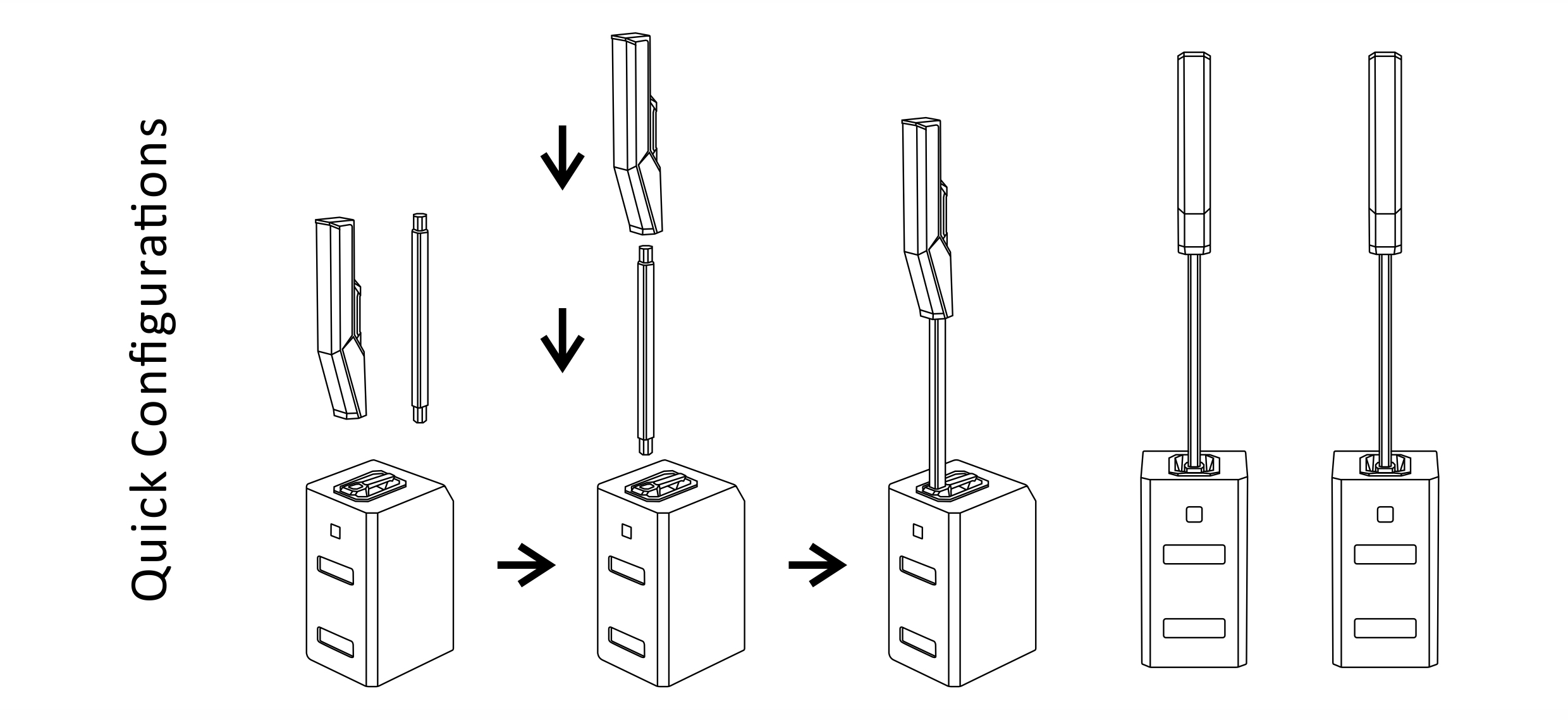 Column Speaker EQ-600 Series, column speaker system, pa indoor column speaker, pa outdoor column speaker, Combination Systems EQ Series