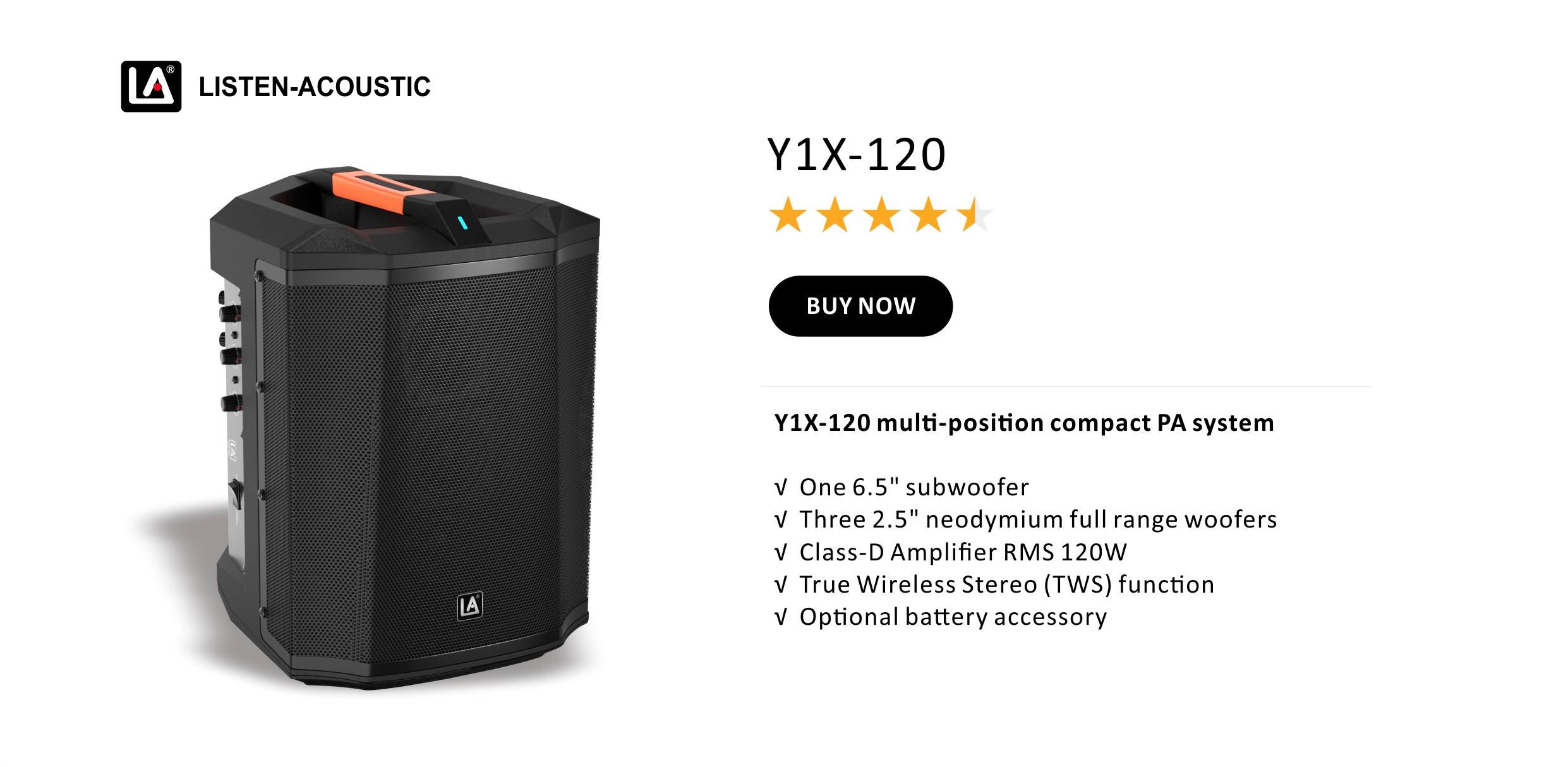 compact pa system, Portable Bluetooth Speaker Y1X Series, small bluetooth speaker, bluetooth speakers portable wireless, Portable Sound Speakers, Y1X-120