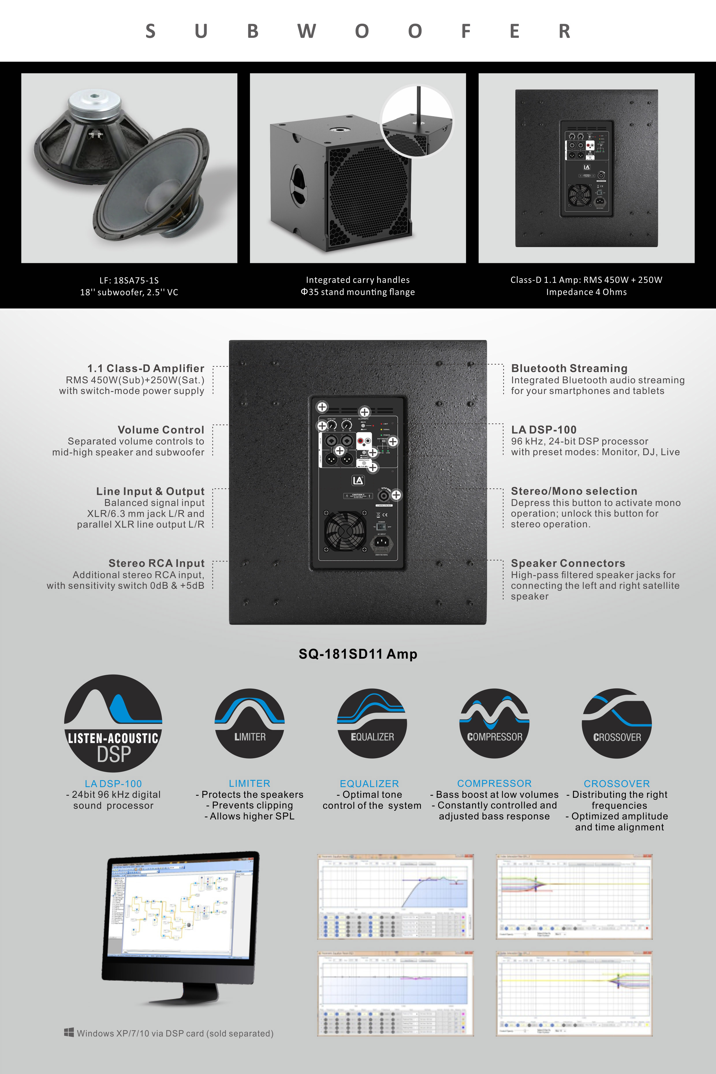 SQ 1.1 Series Active Line Array System, active line array system, line array active system, active line array China, active line array loudspeaker