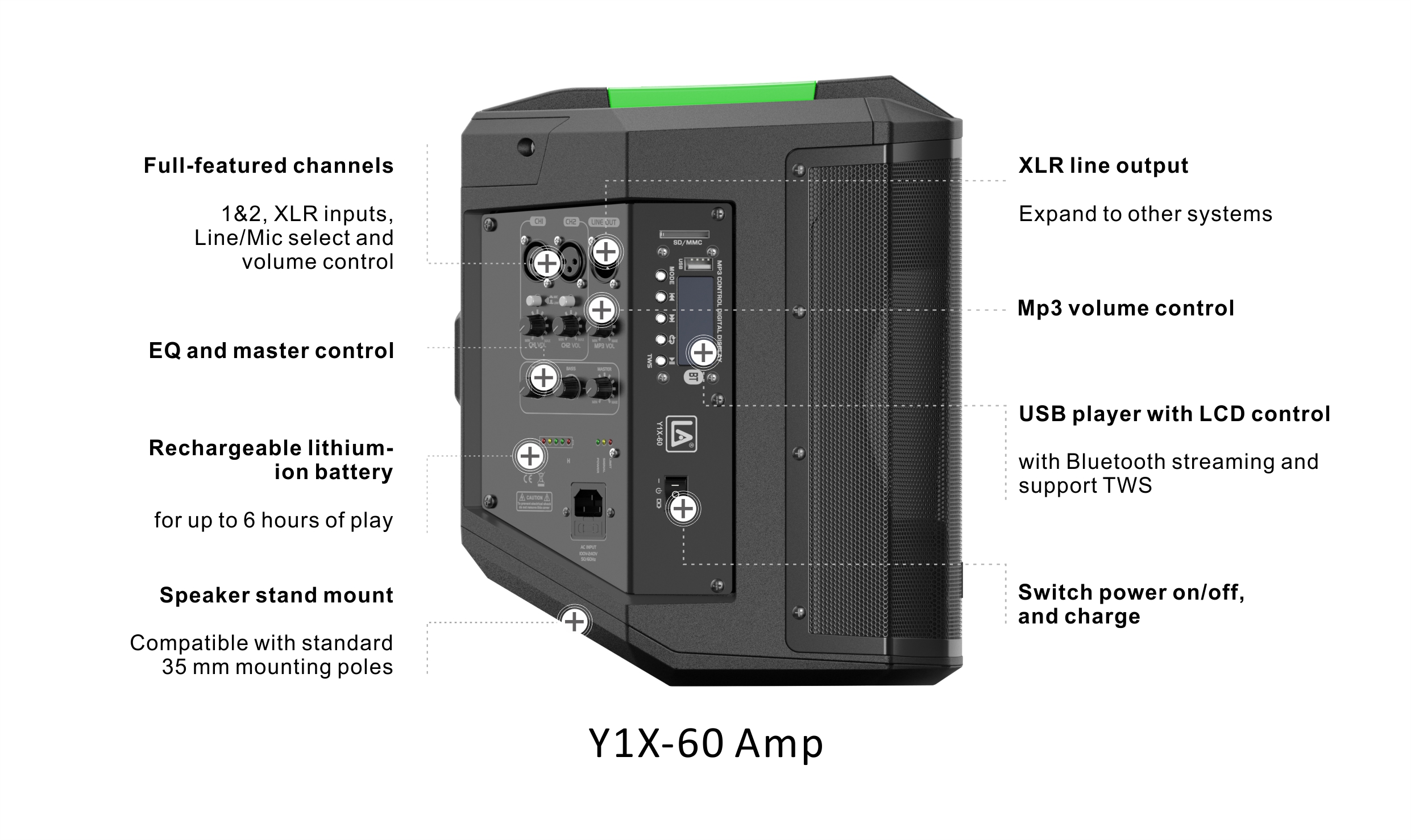 portable bluetooth speaker,small bluetooth speaker,bluetooth speakers portable wireless, Portable Sound Speakers Y1X Series, Y1X-60