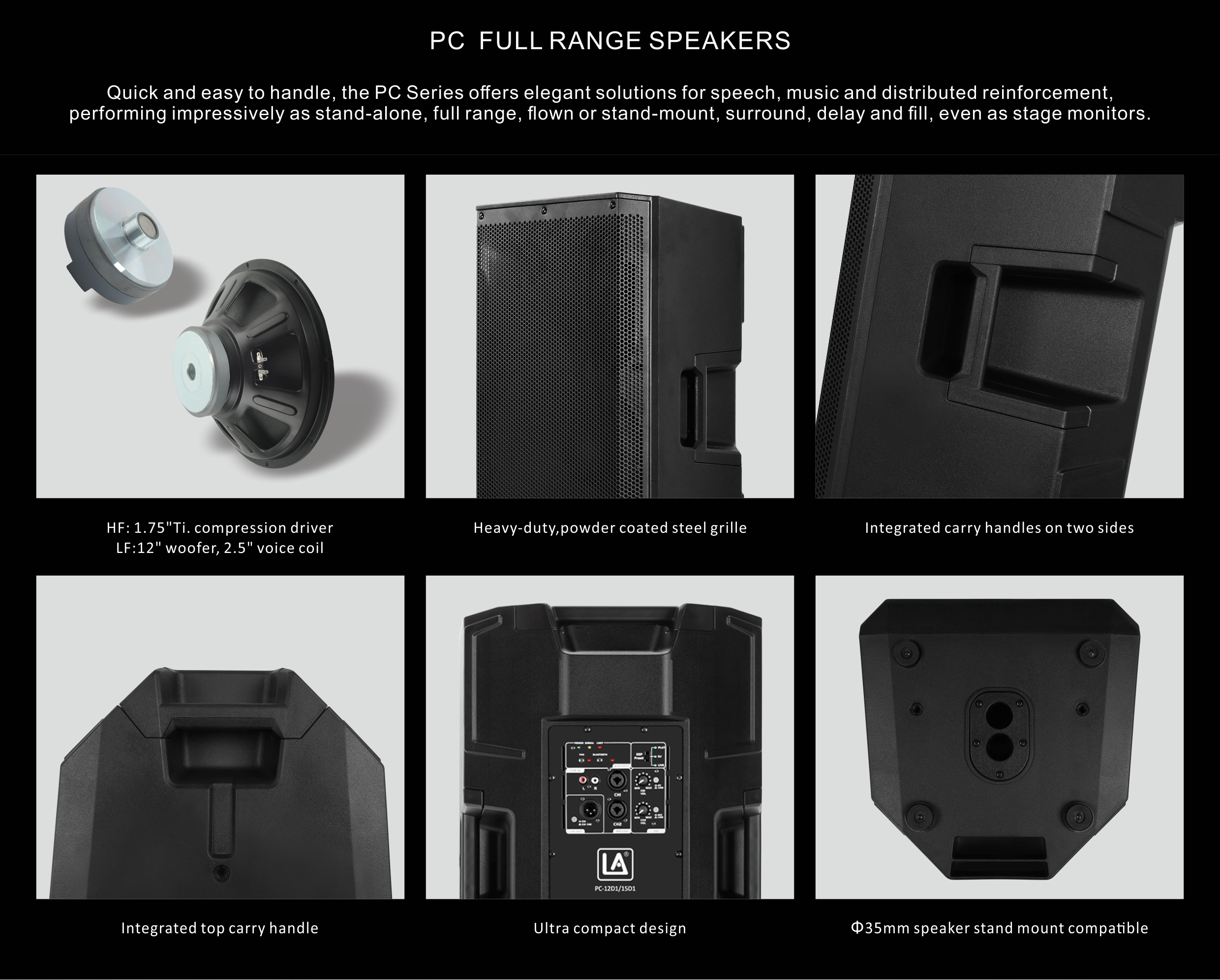 pa speaker, portable pa system, portable sound system, ABS Molded PA Speakers, Full Range Speaker