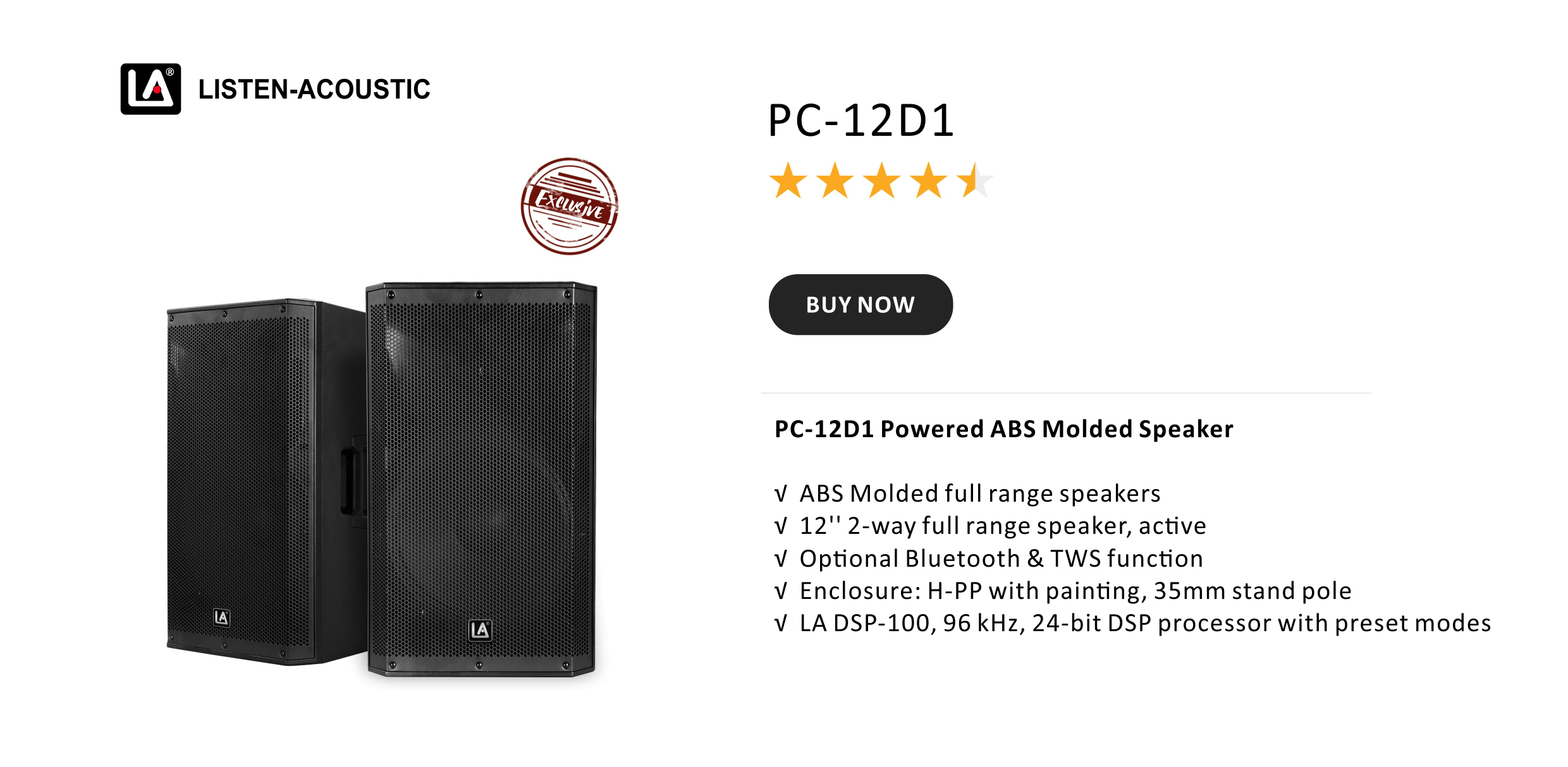 pa speaker, portable pa system, portable sound system, ABS Molded PA Speakers, Full Range Speaker