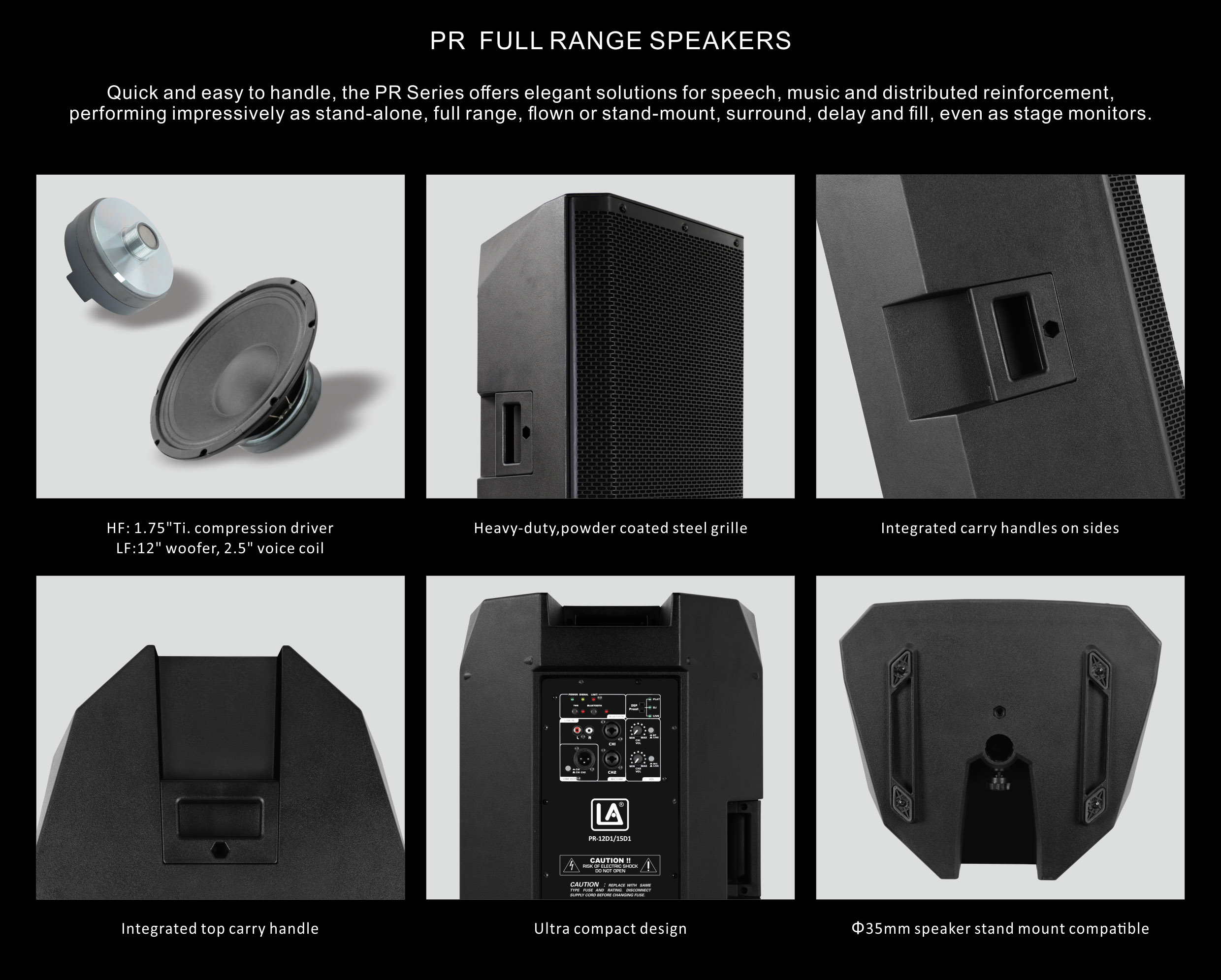 pa speaker, portable pa system, portable sound system, ABS Molded PA Speakers, Full Range Speaker
