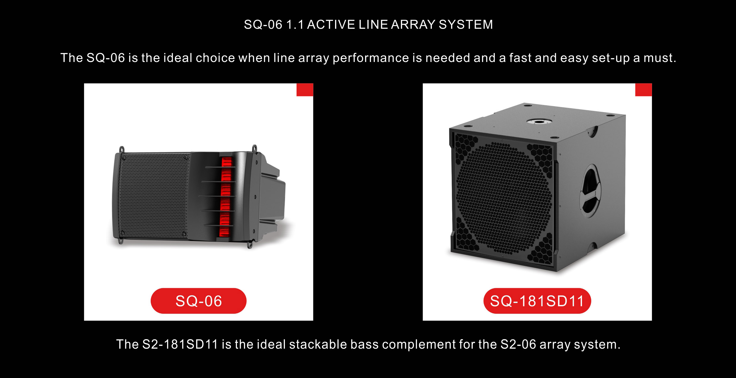 SQ 1.1 Series Active Line Array System, active line array system, line array active system, active line array China, active line array loudspeaker