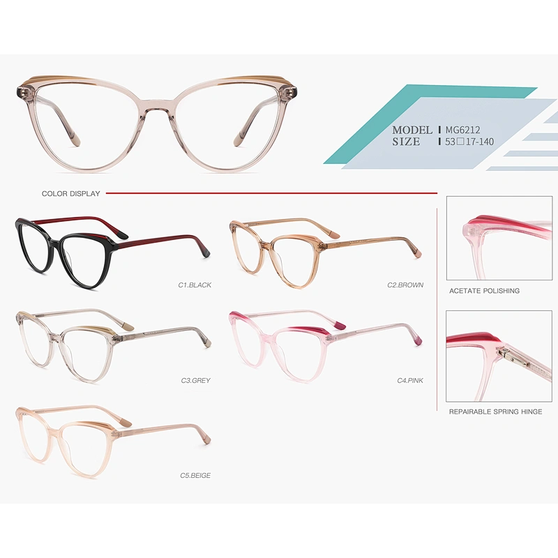 high quality new model custom logo acetate optical frame
