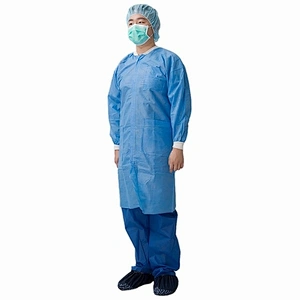 SMS Lab Coat With Knitted Collar
