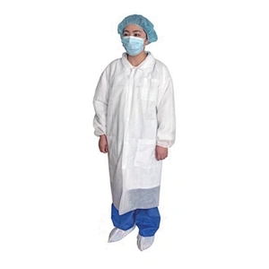 Non Woven Lab Coat With Turndown Collar